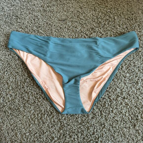 J. Crew NWT Ribbed High-Rise Cheeky Plus Teal Bikini Bottom Size 3X - Picture 1 of 6